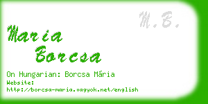 maria borcsa business card